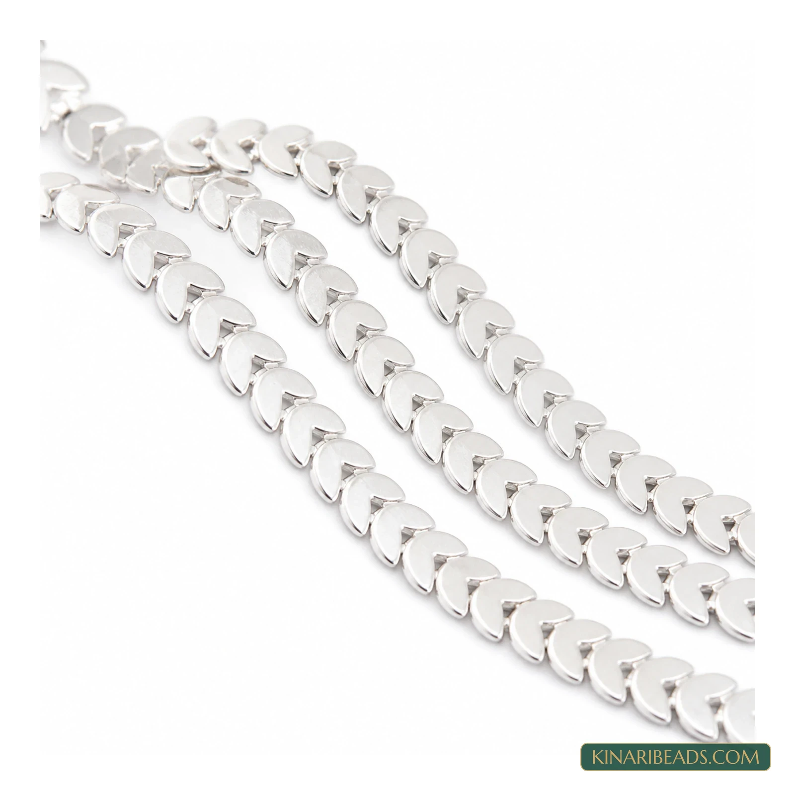 Silver Designer Leaf Chain – 8×3mm, 100g