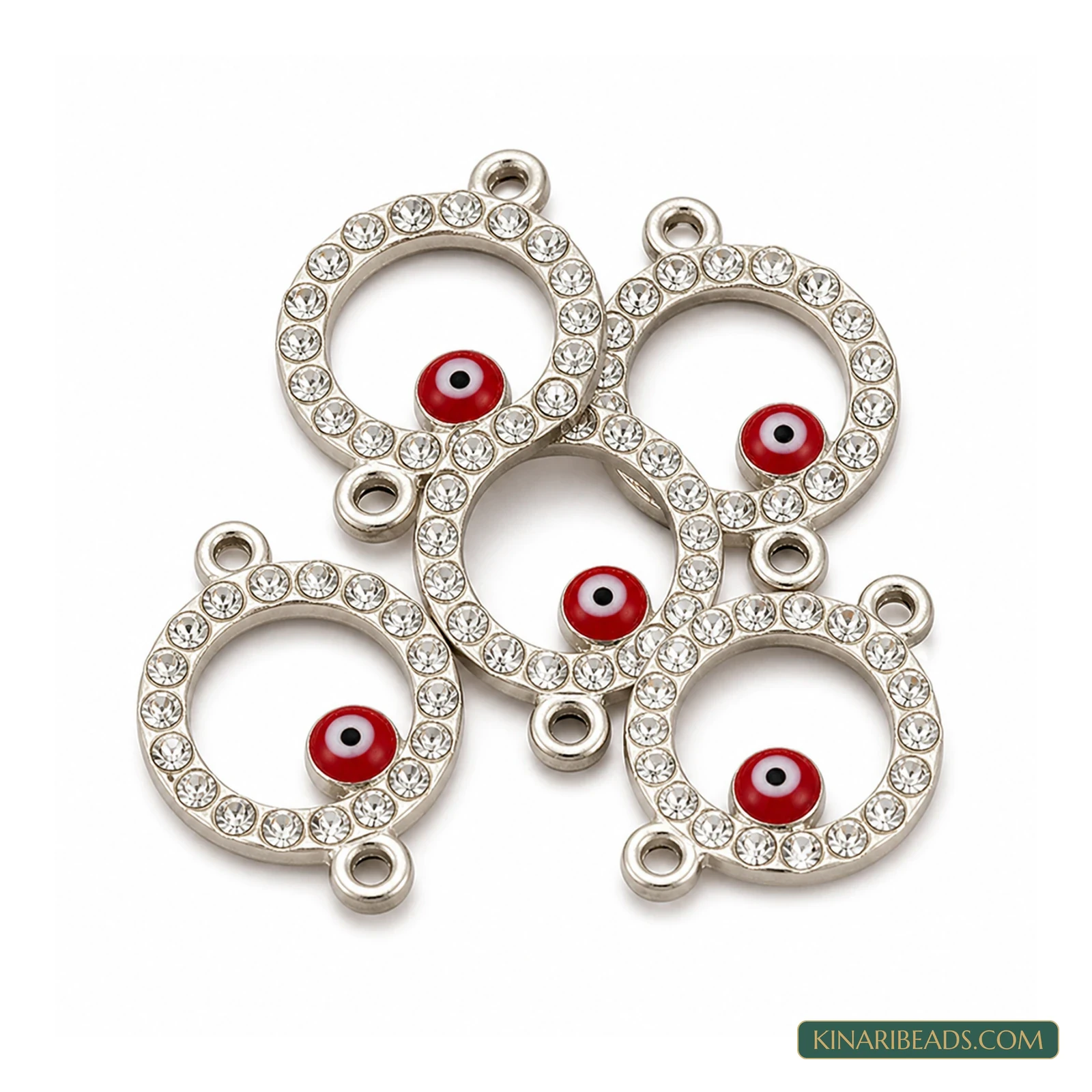 Silver Rhinestone Link Connectors – 19.5mm
