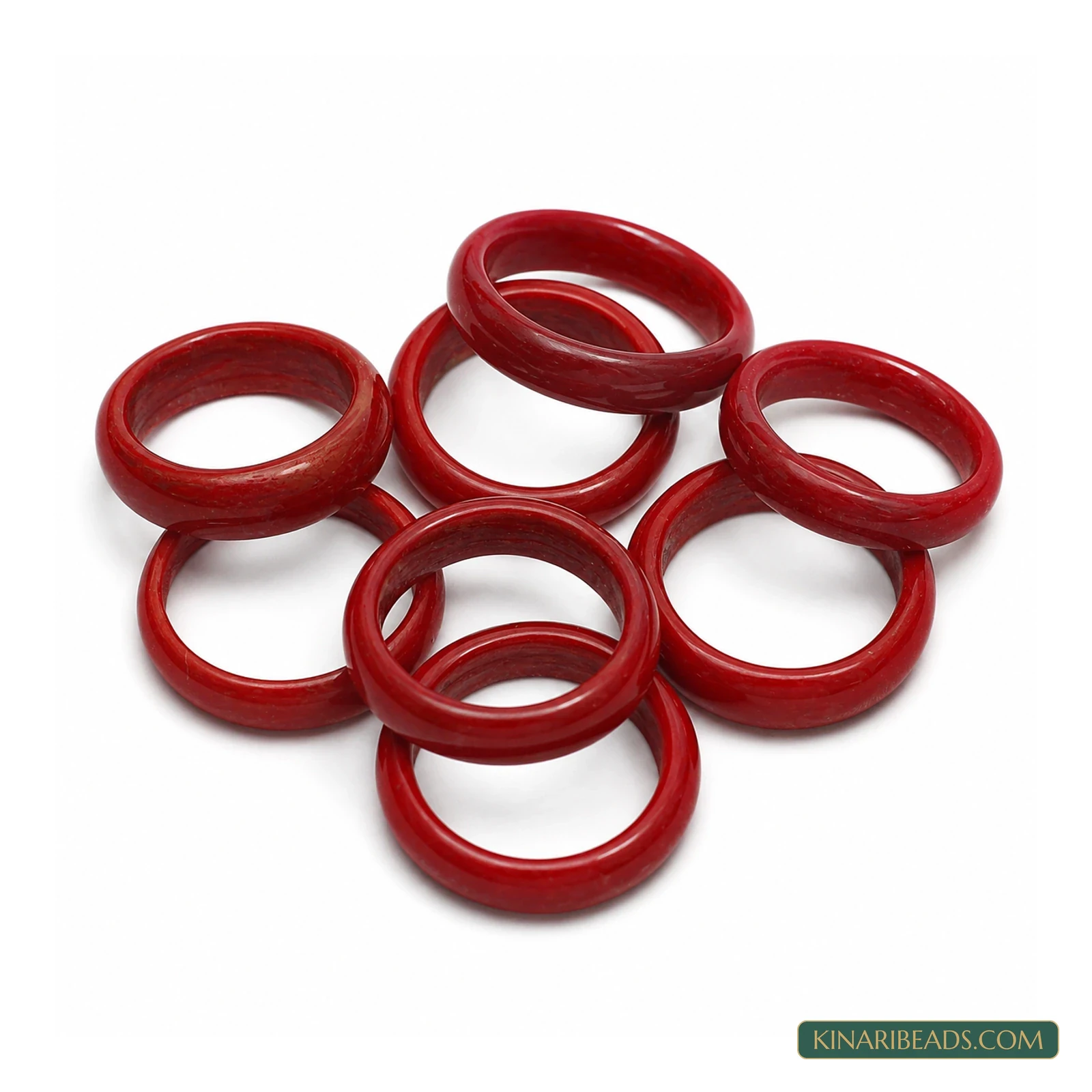 Solid-Colour Glass Craft Rings – 50 Pack