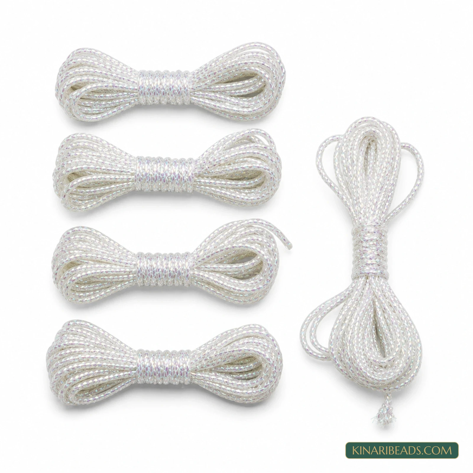 Sparkle White Braided Jewellery Thread – 5 Piece Pack