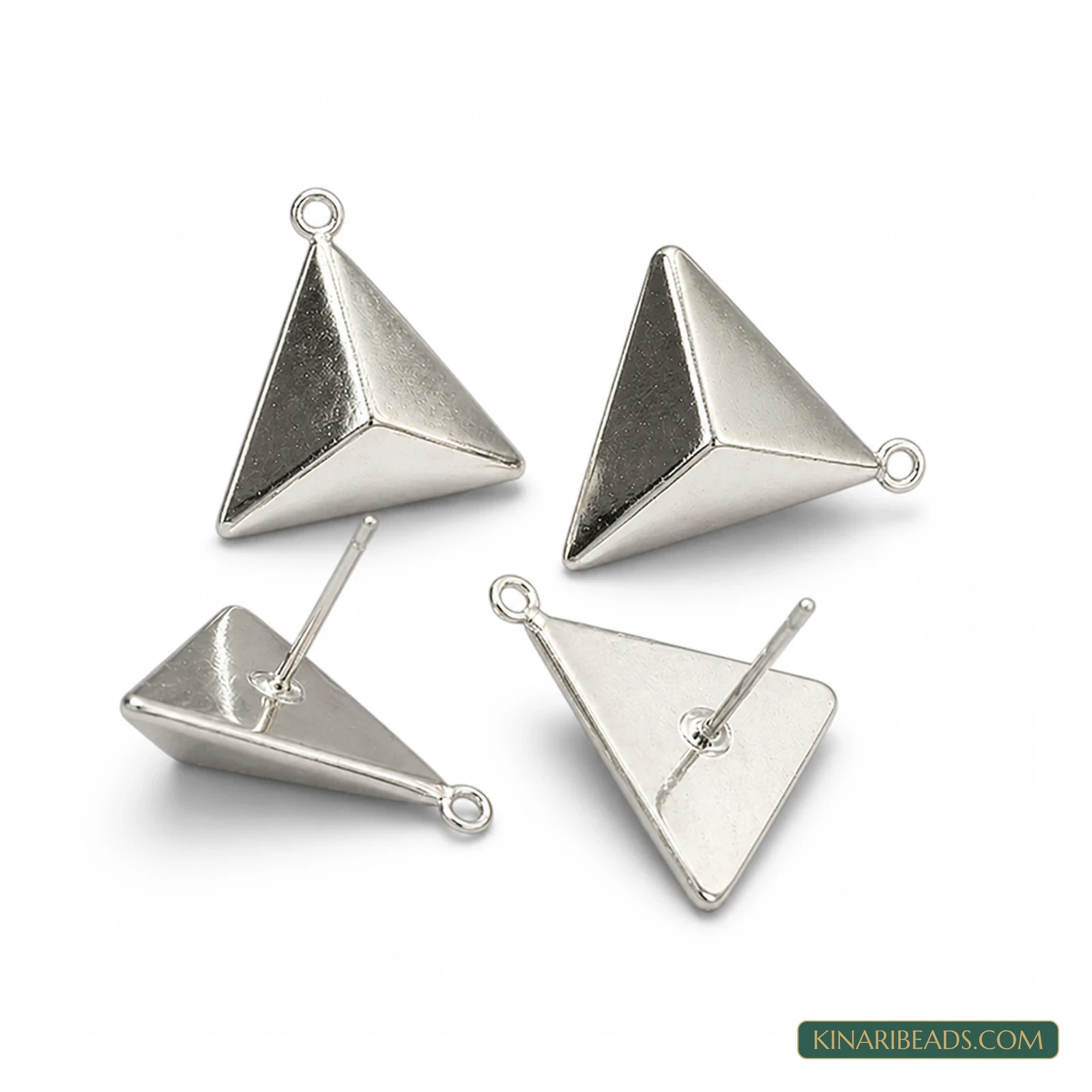 Triangle Post Stud Findings with Loop – 13mm, 4 Pack