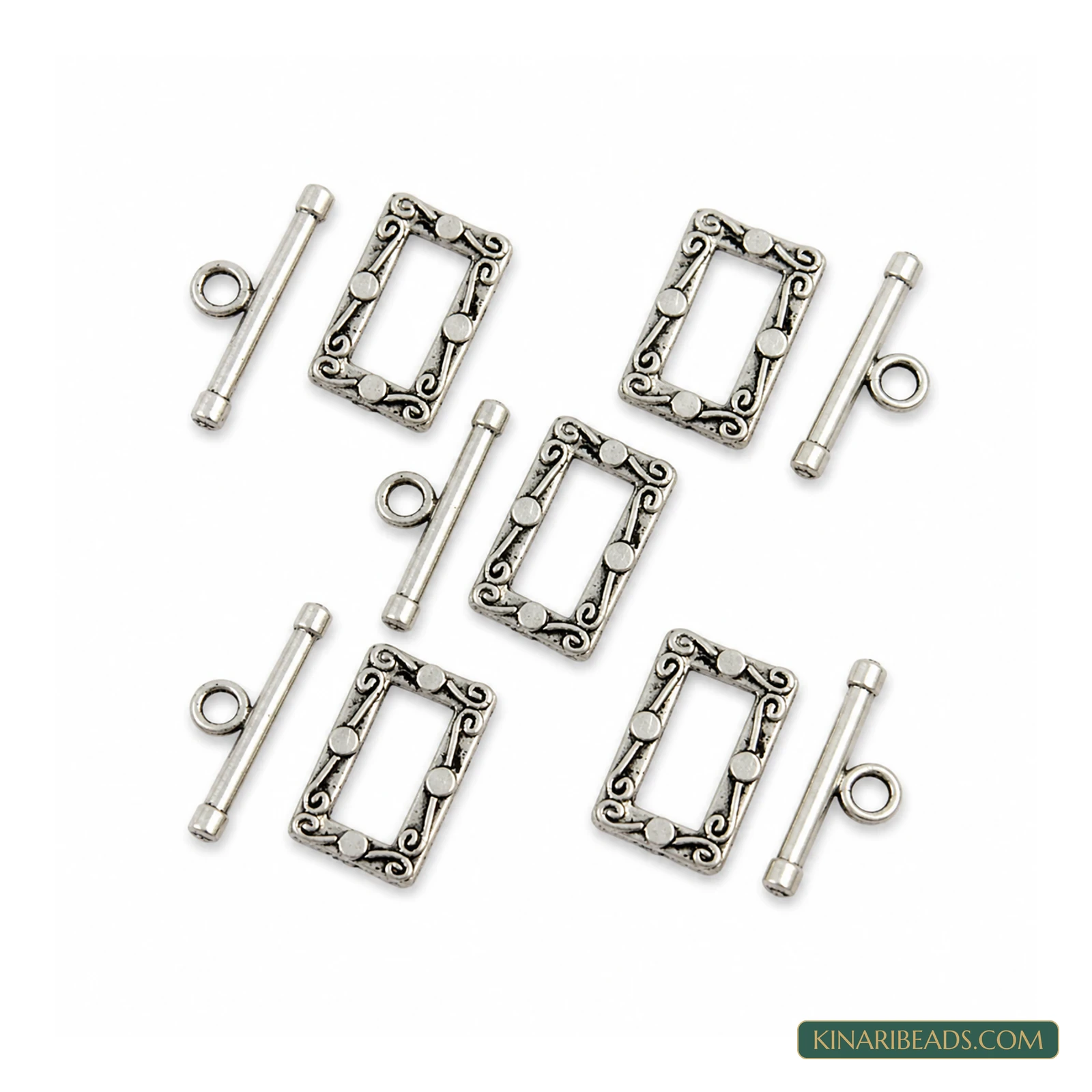 Vintage Rectangle Toggle & T-Bar Clasp Sets – 5 Sets / 50 Sets