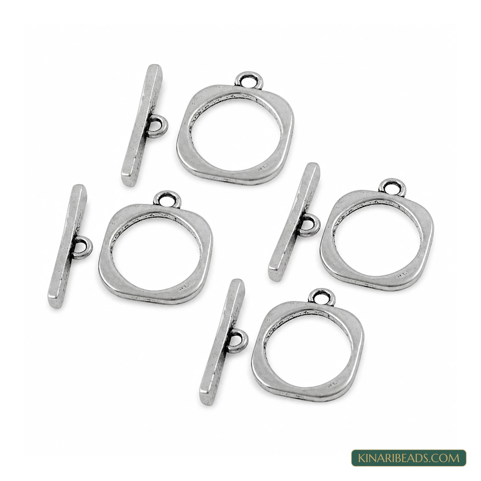 Vintage Square Toggle & T-Bar Clasp Sets – 5 Sets / 50 Sets