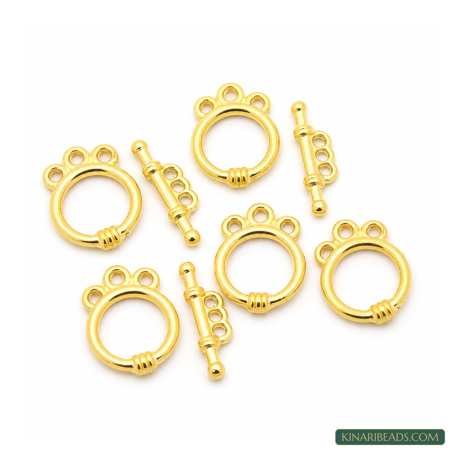 Vintage-Style Metal Toggle & T-Bar Clasp Sets Gold-Tone 18x14x3mm – 5 Sets / 50 Sets