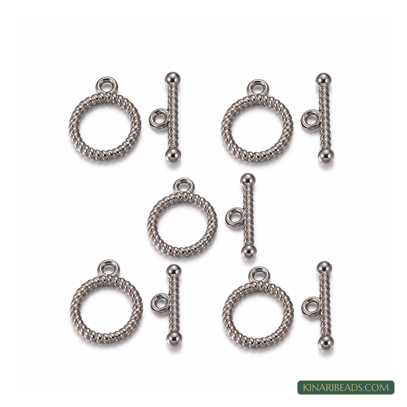 Vintage Toggle & T-Bar Clasp Sets 16x13mm – 5 Sets / 50 Sets