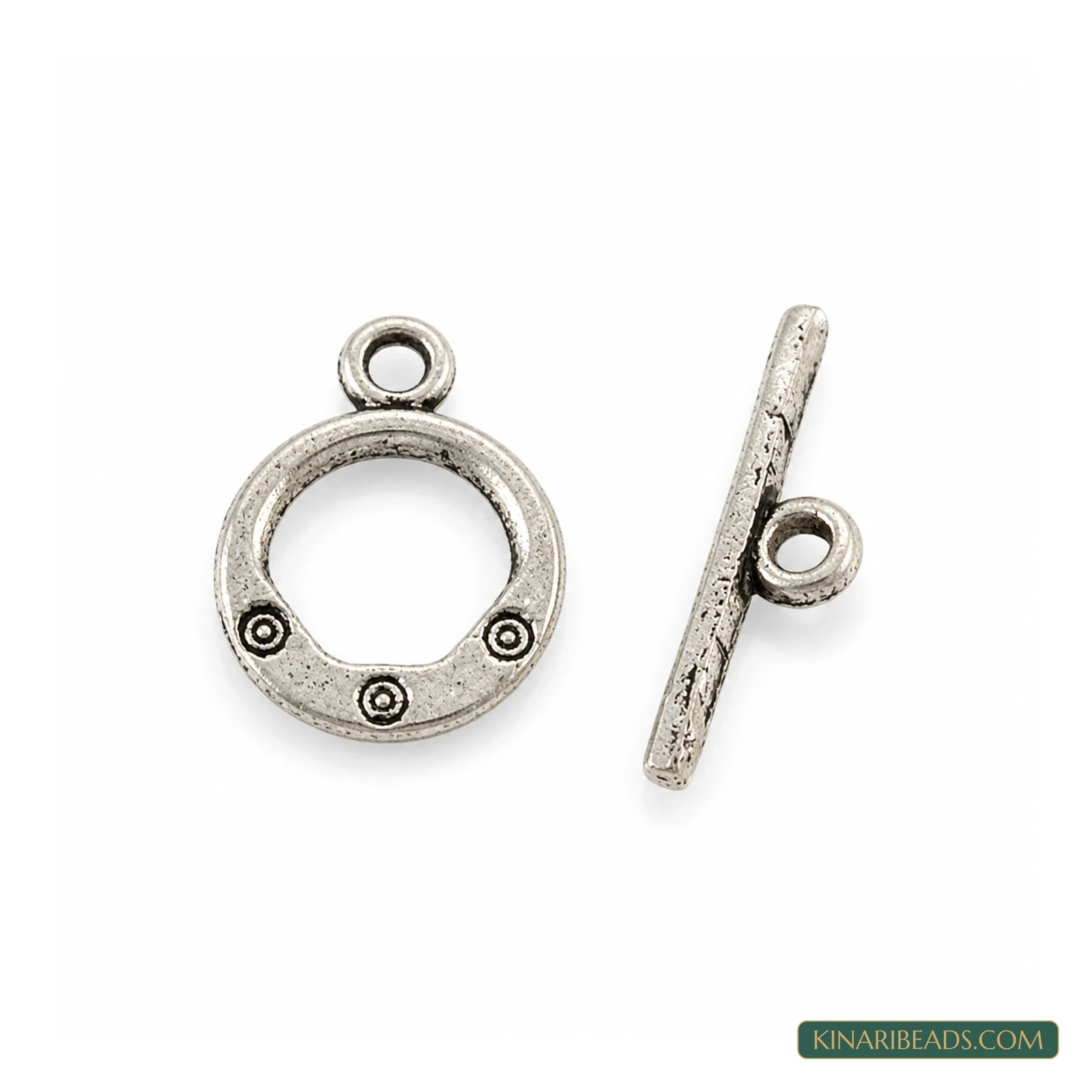 Vintage Toggle & T-Bar Clasp Sets Antiqued Silver-Tone 17x13mm – 5 Sets / 50 Sets product image