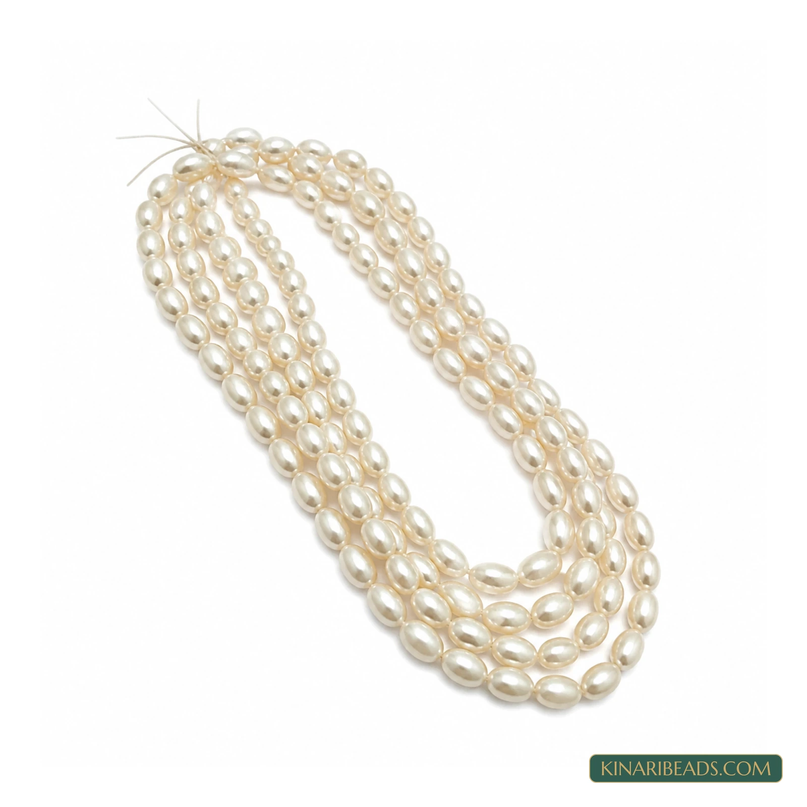 White Drop Shell Pearl Beads – 5x7mm, 1 String