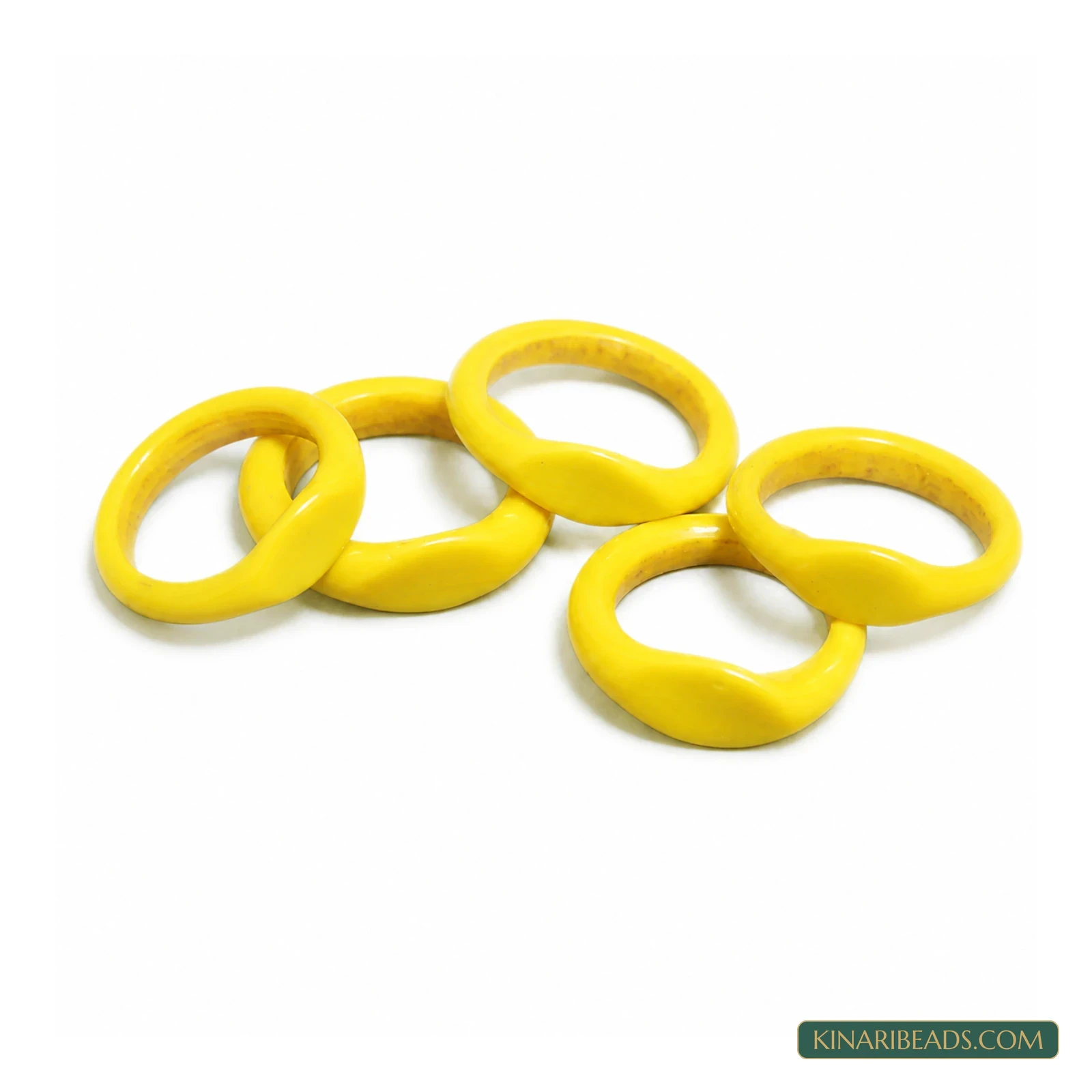 Yellow Assorted Glass Craft Rings – 50 Pack